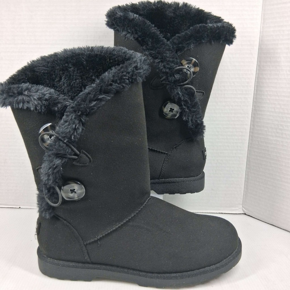 Makalu California Silas Black Faux Fur Lined Mid-Calf Winter Boots Womens 9M